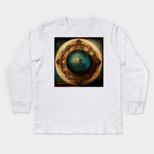 Earth as DaVinci Kids Long Sleeve T-Shirt